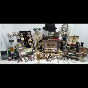Big mystery lot of Cufflinks, Tie Clips Watches +